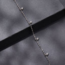 925 Sterling Silver & Moissanite Bracelet for Women - 15+6cm, Plated White Gold