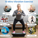 Black Full Body Vibration Plate Exercise Machine, 10 Adjustable Speed Levels with Remote Control & Music Function, 440LBS Weight Capacity