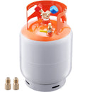 Refrigerant Recovery Tank, 30 LBS Capacity, 400 psi Portable Cylinder Tank with Y-Valve for Liquid/Vapor, High-sealing Recovery Can for R22/R134A/R410A, Orange+Gray