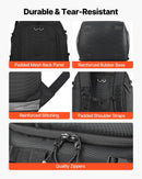 Ski Boot Bag Snowboard Boots Travel Backpack 55L Waterproof Oxford Black