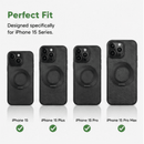 Magnetic Carbon Fiber Phone Case for iPhone 13 14 15 16 17 Series, Built-in Rotatable Kickstand Shockproof Protective Cover Compatible with MagSafe Wireless Charging