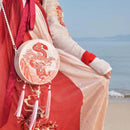 Red Dragon Handmade Hanfu Shoulder Crossbody Bag Chinese Style Twelve Chinese Zodiac Embroidery Bag Mini Cell Phone Bag