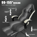 Ergonomic Gaming Chair with Pocketed Spring Cushion, Breathable Fabric Computer Chair with Footrest, Adjustable Lumbar Support Video Game Chair for Adults (Fabric)