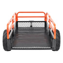 Heavy Duty Steel ATV Dump Trailer, 1500-Pound Load Capacity 15 Cubic Feet, Tow Behind Dump Cart Garden Trailer, with Removable Sides and 2 Tires, for Mowers, Tractors, ATV, UTV