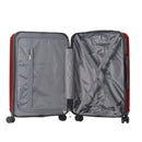 Luggage Sets ABS Hardshell 3pcs Luggage, Lightweight Durable Suitcase sets Spinner Wheels Suitcase with TSA Lock 20''24''28'' Available(WINE RED)