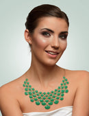 Jane Stone Fashion Statement Collar Necklace Vintage Openwork Bib Costume Jewelry