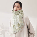 Manufacturers wholesale new style autumn and winter cashmere classic solid color tassels simple lines plaid scarf shawl women