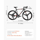 Road Bike, 700C Wheels Racing Bike, SHIMANO 14 Speeds Drivetrain City Commuter Road Bicycle, Urban Adult Sport Bike with Lightweight Aluminum Alloy Frame, Drop Bar, Disc Brake, for Men Women
