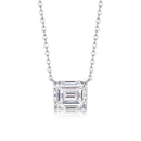 Mirage in the Mirror - A fashionable and trendy jewelry necklace pendant set with octagonal 9*11 Moissanite S925 sterling silver and platinum-plated diamond