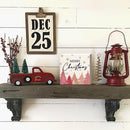 Christmas Decor Red Truck Christmas Wooden Box Signs Buffalo Plaid Christmas Decorations Christmas Decor for Home Office Bedroom Fireplace Car Tiered Tray Decor Christmas Gifts for Women 5x5