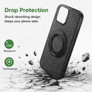 Magnetic Carbon Fiber Phone Case for iPhone 13 14 15 16 17 Series, Built-in Rotatable Kickstand Shockproof Protective Cover Compatible with MagSafe Wireless Charging