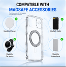 Transparent Magnetic Phone Case Compatible with iPhone 13-17 AIR, 360° Rotating Ring Holder, Anti-Yellow & Shockproof Protective Case, Works with Magnetic Accessories