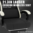 Ergonomic Gaming Chair with Pocketed Spring Cushion, Breathable Fabric Computer Chair with Footrest, Adjustable Lumbar Support Video Game Chair for Adults (Fabric)