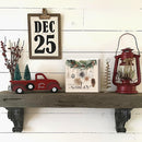 Christmas Decor Red Truck Christmas Wooden Box Signs Buffalo Plaid Christmas Decorations Christmas Decor for Home Office Bedroom Fireplace Car Tiered Tray Decor Christmas Gifts for Women 5x5