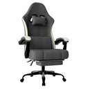 Ergonomic Gaming Chair with Pocketed Spring Cushion, Breathable Fabric Computer Chair with Footrest, Adjustable Lumbar Support Video Game Chair for Adults (Fabric)