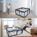 47"*47" Outdoor Fences Baby Playard Cloth Playpen Removable Enclosures for Indoor and Outdoor Use Care for Children and Pets With Playen Foldable Playmat Ocen Balls Handholds Basketball Hoop