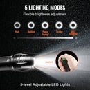 VEVOR 2 Pack Flashlights Torch, 2000 High Lumens 5 Modes Adjustable Focus Flashlight, IP44 LED Waterproof Handheld Flashlight for Camping Cycling Hiking Fishing Emergency