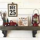 Christmas Decor Red Truck Christmas Wooden Box Signs Buffalo Plaid Christmas Decorations Christmas Decor for Home Office Bedroom Fireplace Car Tiered Tray Decor Christmas Gifts for Women 5x5