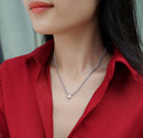 Ladies' Cuban Necklace - Set with 1-carat Moissan diamond S925 sterling silver jewelry and platinum-plated affordable diamond jewelry, fashionable and trendy jewelry necklace pendant