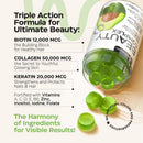 Biotin and Collagen Peptide Gummies for Hair Growth Skin and Nails 12000 Mcg Biotin Chewables with Keratin Max Strength Beauty Gummies for Women and Men Sugar Free Non GMO Gummy Supplement
