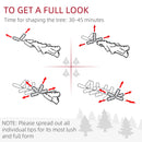 HOMCOM 6' Prelit Artificial Flocked Christmas Trees, with Snow Frosted Branches, Warm White LED Lights, Auto Open