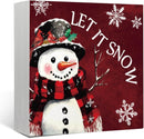Christmas Decor Red Truck Christmas Wooden Box Signs Buffalo Plaid Christmas Decorations Christmas Decor for Home Office Bedroom Fireplace Car Tiered Tray Decor Christmas Gifts for Women 5x5