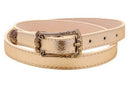 Retro Heart Women's Belts Carved Female Belt Golden