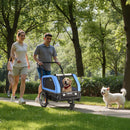 Dog Bike Trailer, Supports up to 88 lbs, 2-in-1 Pet Stroller Cart Bicycle Carrier for Small & Large Dogs, Easy Folding Frame with Quick Release Wheel, Universal Bicycle Coupler, Internal Leash