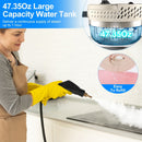 2500W Handheld High Temperature and Pressure Steamer Cleaner with 1400ML Tank 9 Accessories 6 Steam Levels for Dirt Grease Grout Tile Floor Couch Car