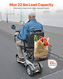 Scooter Rear Basket, Heavy Duty Metal Wire Basket with Handle, Spacious Cargo Basket, Works with 1-inch Receiver, Compatible with Most Golden, Drive & Pride Mobility Scooter