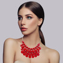 Jane Stone Fashion Statement Collar Necklace Vintage Openwork Bib Costume Jewelry