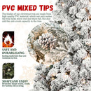 8ft Pre-lit Flocked Christmas Tree with 700 UL Lights & 54 Pine Cones & 1754 Tips Snow Frosted Artificial Xmas Tree