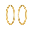 14k Yellow Gold Endless Round Hoop Earrings(2x21mm)