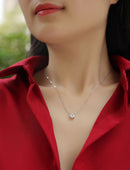 My Heart Will Last Forever - A fashionable and trendy jewelry necklace pendant set with 1-carat and 2-carat Moissanite S925 sterling silver