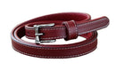 Women's Skinny Belt for Jeans Dresses Vintage Skinny Waist Belt; Dark Red