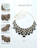 Jane Stone Fashion Statement Collar Necklace Vintage Openwork Bib Costume Jewelry