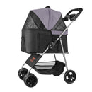 Pet Stroller - 35 lbs Weight Capacity, Foldable Dog Stroller Cart, 4 Wheels Cats Pram with Detachable Carrier & Mesh Windows, Portable Animal Carrier with Brake for Small to Medium Pets