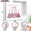 Christmas Decor Red Truck Christmas Wooden Box Signs Buffalo Plaid Christmas Decorations Christmas Decor for Home Office Bedroom Fireplace Car Tiered Tray Decor Christmas Gifts for Women 5x5