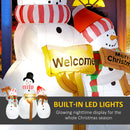 Outsunny 6.1' Inflatable Three Snowmen with Sign Each, Blow-Up Outdoor Christmas Display w/ LED Lights for Party