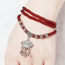 Red Agate Beaded Good Lock Bracelet
