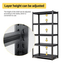 72"H 5 Tier Metal Shelves for Storage Garage Shelving 2000LBS Heavy Duty Storage Shelves Adjustable Garage Shelf Industrial Shelving Unit Storage Utility Rack,35.4"W*15.7"D*72"H,Black