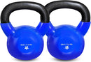 Kettlebell, 5-100 LB Vinyl Coated Cast Iron Strength Training Kettlebells for Home Gym Exercises, Fitness, Full Body Workout Equipment, Push Ups, and Grip Strength