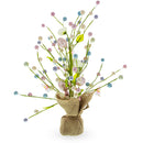 Easter Berry & Egg Floral Branch Arrangement – Rustic Spring Tabletop Centerpiece with Burlap Base 17.5 Inches Tall