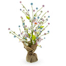 Easter Berry & Egg Floral Branch Arrangement – Rustic Spring Tabletop Centerpiece with Burlap Base 17.5 Inches Tall