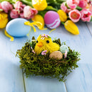 Nestled Chick Amidst Colorful Treasures Tabletop Figurine 3.3 Inches Tall