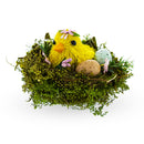 Nestled Chick Amidst Colorful Treasures Tabletop Figurine 3.3 Inches Tall