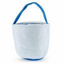 Set of 2 Easter Bunny Tote Bags – Soft Fabric Egg Hunt Baskets Carry Pouches for Kids 9.5 Inches Tall