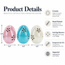 Set of 3 Pearlized Ceramic Easter Egg Lanterns