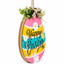 Illuminated LED Wooden Easter Egg Hanging Decor 12.5 Inches Tall