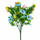 Easter Egg & Floral Bouquet – Artificial Spring Flowers with Decorative Speckled Eggs 13.5 Inches Tall